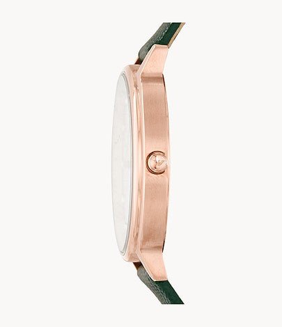 Emporio Armani Mother of Pearl Dial Green Leather Strap Watch For Women - AR11150 - Image 5